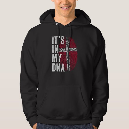 Denmark It's In My DNA Cute Danish Fingerprint Fla Hoodie (Voorkant)