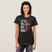 Denmark It's In My DNA Cute Danish Fingerprint Fla T-shirt (Voorkant volledig)