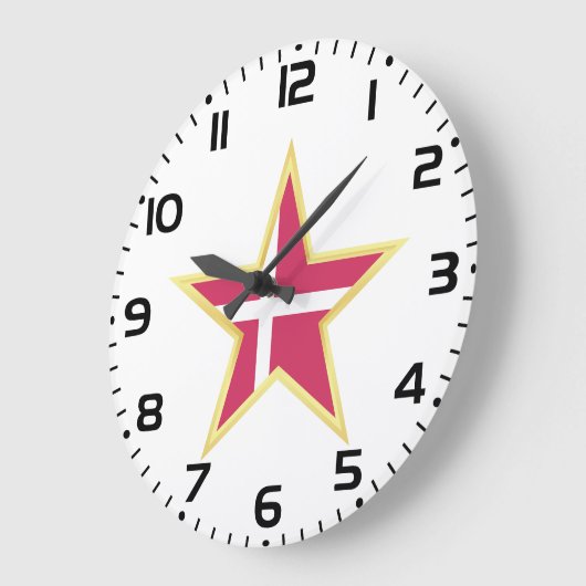 Denmark National Flag Star Shape Grote Klok (Hoek)