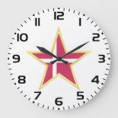Denmark National Flag Star Shape Grote Klok (Voorkant)