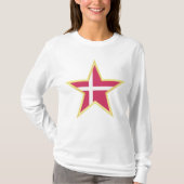 Denmark National Flag Star Shape T-shirt (Voorkant)