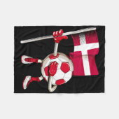 Denmark Soccer Jersey Danish Flag Footll Dab Funny Fleece Deken (Voorkant (Horizontaal))