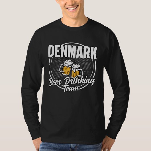 Denmark Squad Ale Danes Beer Drinking Team T-shirt (Voorkant)