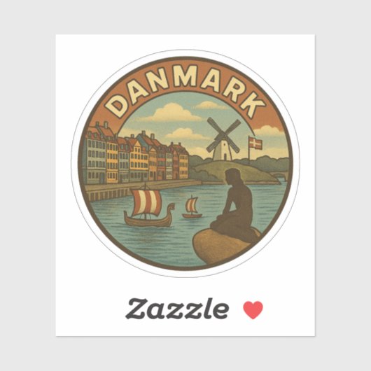 Denmark Travel Vintage Sticker (Vel)