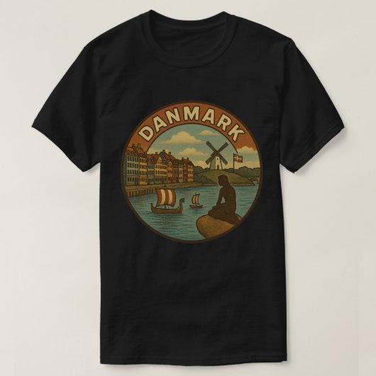Denmark Travel Vintage T-shirt (Design voorkant)