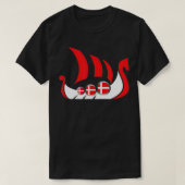 Denmark Viking Ship Danish Flag Dragon Boat T-shirt (Design voorkant)