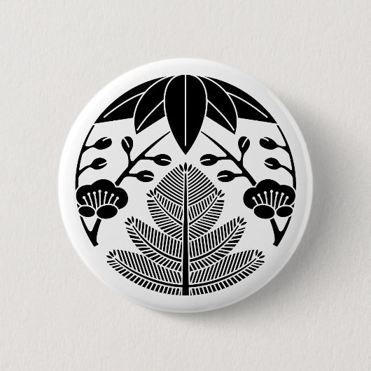 Denne bamboe ume ronde button 5,7 cm (Voorkant)
