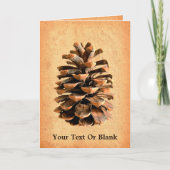 Denneappel op Perkament Kaart (Voorkant)