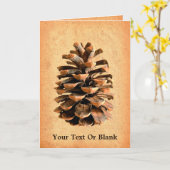 Denneappel op Perkament Kaart (Gele Bloem)