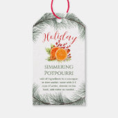 Denneblad Kerst Kookplaat Sudderend Potpourri Cadeaulabel (Voorkant)