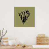 Dennebomen in het bos poster (Keuken)