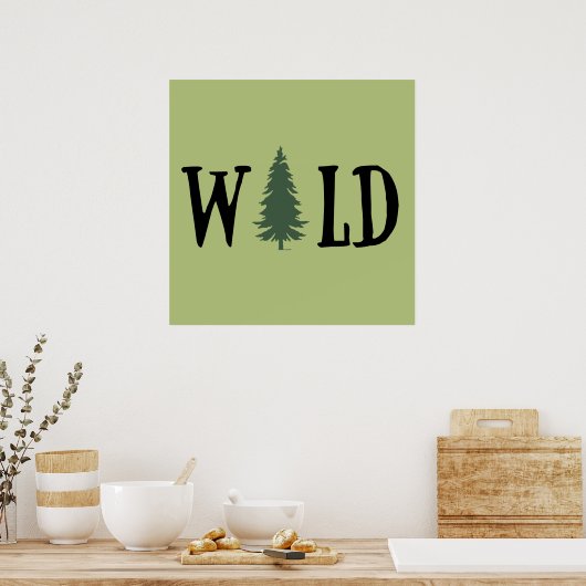 Dennebomen in het bos poster (Keuken)