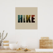 Dennebomen naar de bossen hike vintage poster (Keuken)