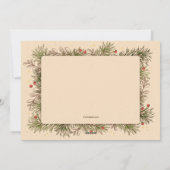 Dennen en bessen kader kerstkaart (Achterkant)