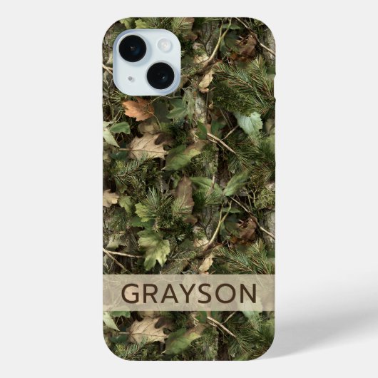 Dennen en Bladeren Gepersonaliseerde Camouflage Case-Mate iPhone Case (Achterkant)