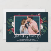 Dennen Foto Kerst Zwangerschapsaankondiging Kaarte Kaart (Voorkant)