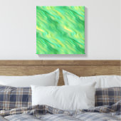 Dennen Groen Golfpatroon Textuur Canvas Afdruk (Insitu (Slaapkamer))