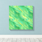 Dennen Groen Golfpatroon Textuur Canvas Afdruk (Insitu (Houten vloer))