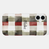 Dennen Groen Ivoor Rood Strepen   iPhone Hoesje (Achterkant horizontaal)