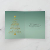 Dennen groene gouden inspirerende kerstboom   kaart (Binnen)