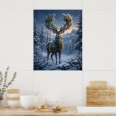 Dennen Hert Winter Schemering Poster (Keuken)