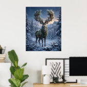 Dennen Hert Winter Schemering Poster (Thuiskantoor)