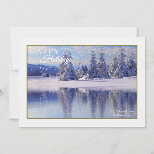 Dennen in de Sneeuw Kerstkaart (Voorkant)