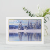 Dennen in de Sneeuw Kerstkaart (Staand voorkant)