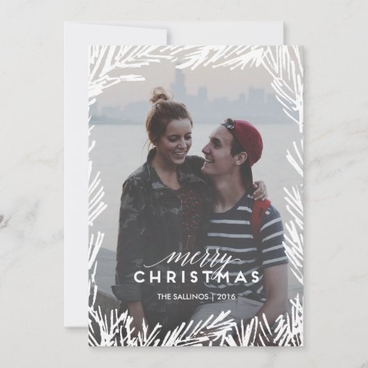 Dennen Tak Frame Feestdagenkaart (Voorkant)