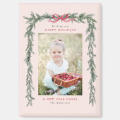 Dennen Tak Frame Foto Blush Roze Kerst  Magneet (Voorkant)