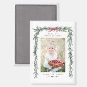 Dennen Tak Frame Foto Kerst Vakantie Magneet (Voorkant / Achterkant)