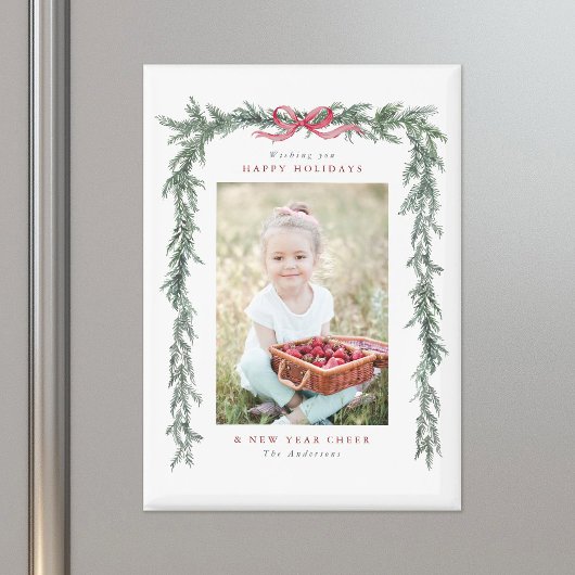 Dennen Tak Frame Foto Kerst Vakantie Magneet