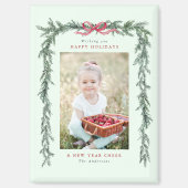 Dennen Tak Frame Foto Mintgroene Kerstmis Magneet (Voorkant)