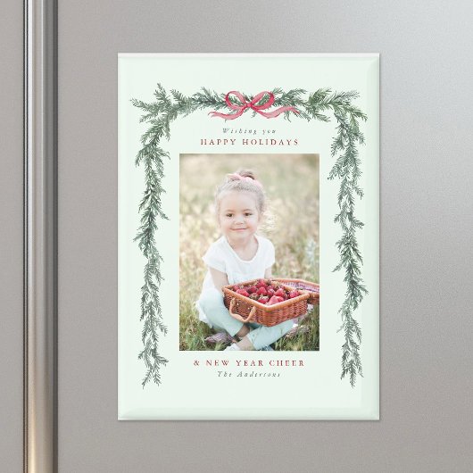 Dennen Tak Frame Foto Mintgroene Kerstmis Magneet
