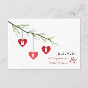 Dennen Tak & Harten Valentijns Bruiloft R.S.V.P. Kaart