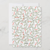 Dennen takjes en bessen Aangepaste foto Kerstmis  Feestdagenkaart (Achterkant)