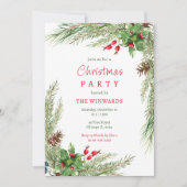 Dennen takken en bessen Kerstfeest  Kaart (Voorkant)