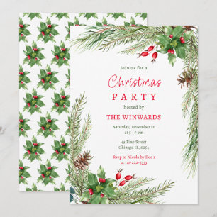 Dennen takken en bessen Kerstfeest  Kaart