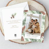 Dennen Takken Groene Foto Kerstkaart Plat