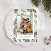 Dennen Takken Groene Foto Kerstkaart Plat