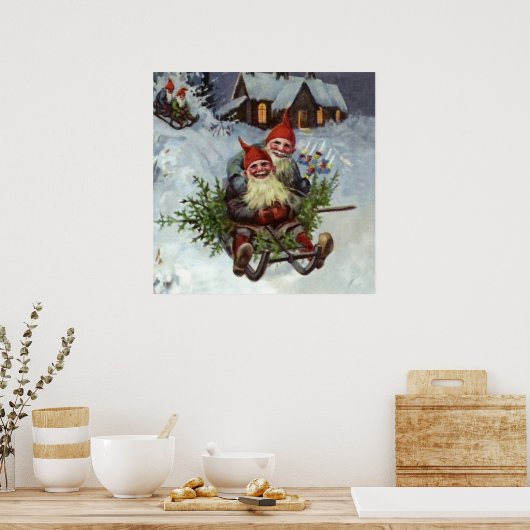 “Dennen takken verzamelen” van Jenny Nystrom Poster (Keuken)