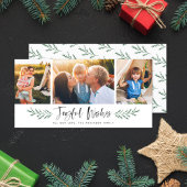 Dennenaald Vrolijke Wensen Modern 3 Foto Collage Feestdagenkaart