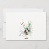 Dennenappel Aquarel Winterbes Kerst Foto Feestdagenkaart (Achterkant)