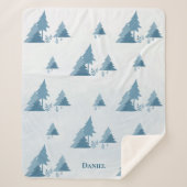 dennenappel Bossen | Winter | Aangepaste naam Sherpa Deken (Voorkant)