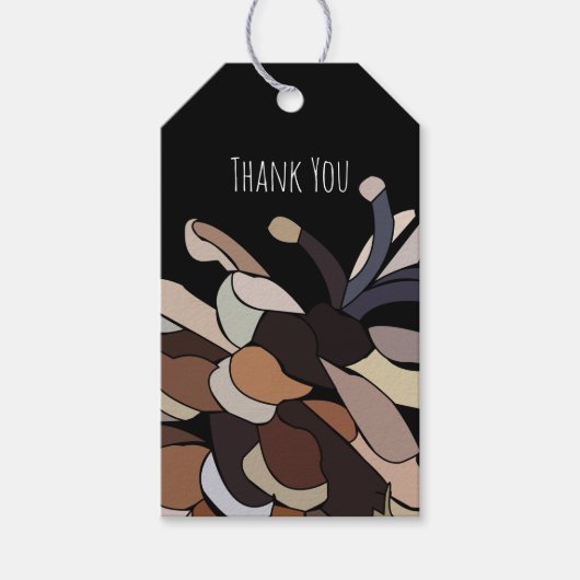 Dennenappel Botanische Gepersonaliseerde Cadeaulabel (Voorkant)