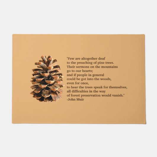 Dennenappel en citaat van John Muir Deurmat (Voorkant)