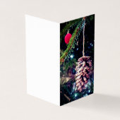 Dennenappel en rode glasklomp kaart (Buitenkant)