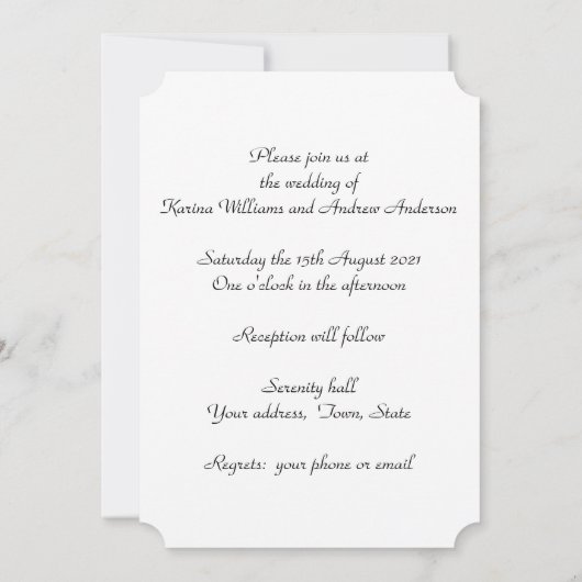 Dennenappel en servet trouwkaart kaart (Achterkant)