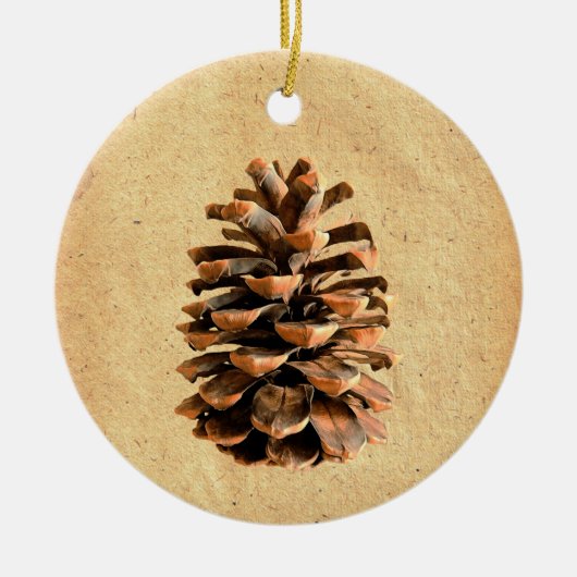 Dennenappel Keramisch Ornament (Voorkant)