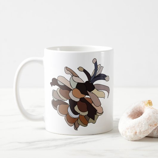 Dennenappel Moderne Natuur Koffiemok (Met donut)